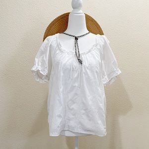 J. Crew Square-neck Top With Embroidered Eyelet